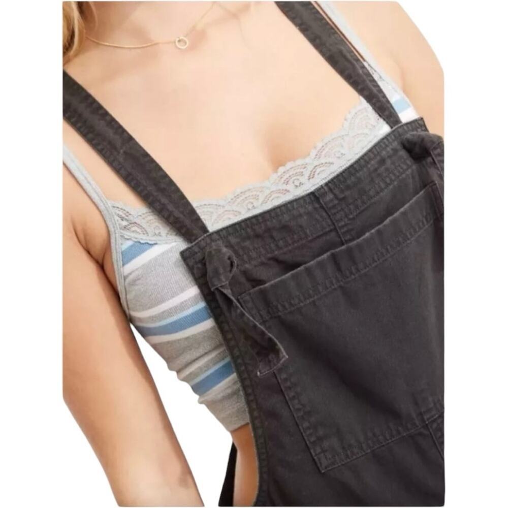 Aerie Wide Leg Smoked Gray Overalls Women’s Size Medium NWT - Picture 2 of 7
